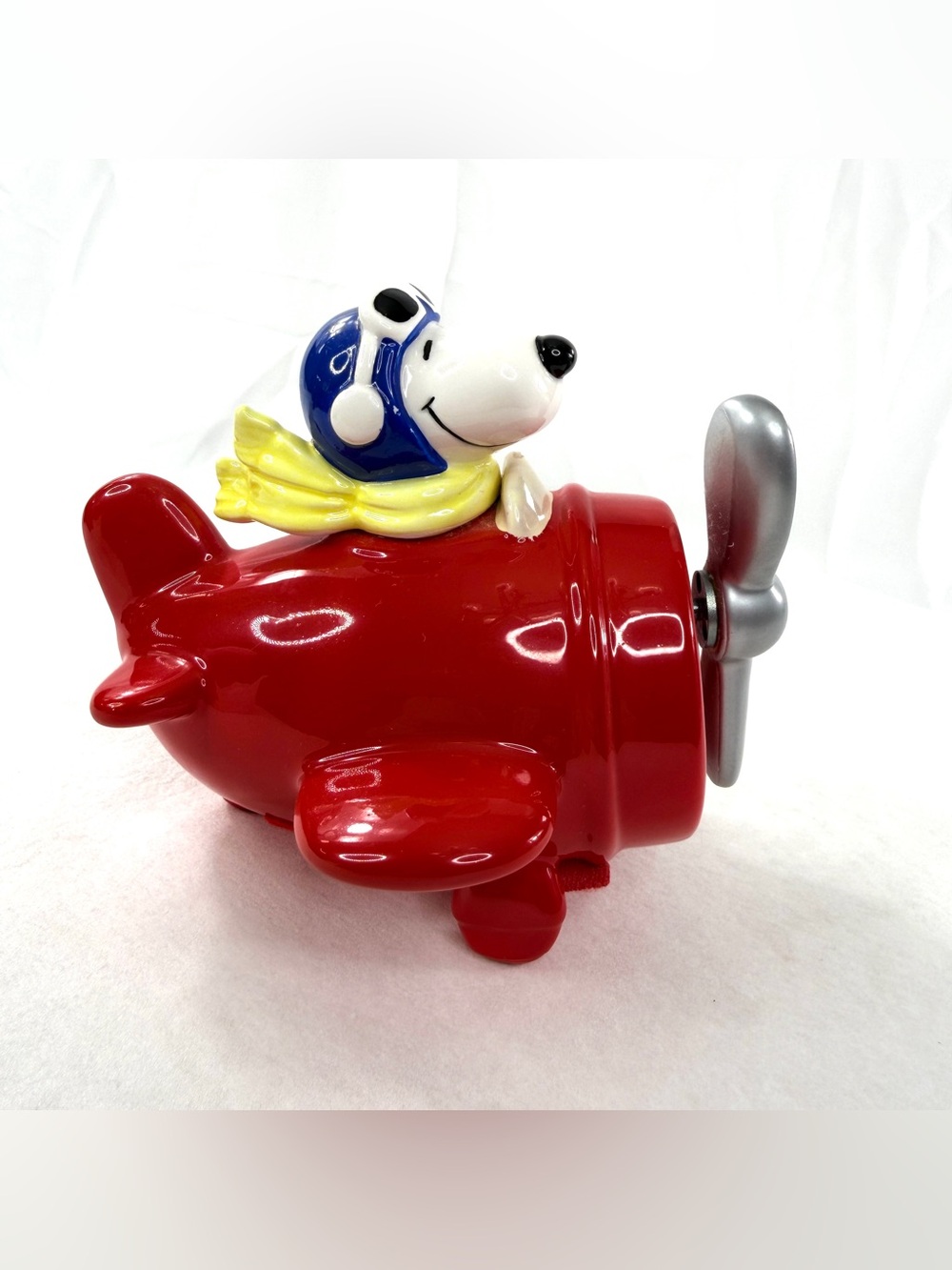 PEANUTS Snoopy Schmid Flying Ace Airplane Music Box Around The World in 80 Days